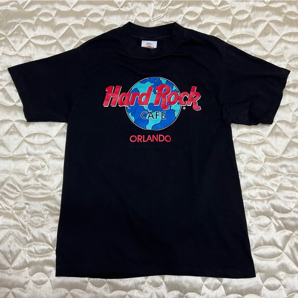 Hard Rock Cafe Orlando Made In The USA Small Black Cotton Tee Shirt Short Sleeve